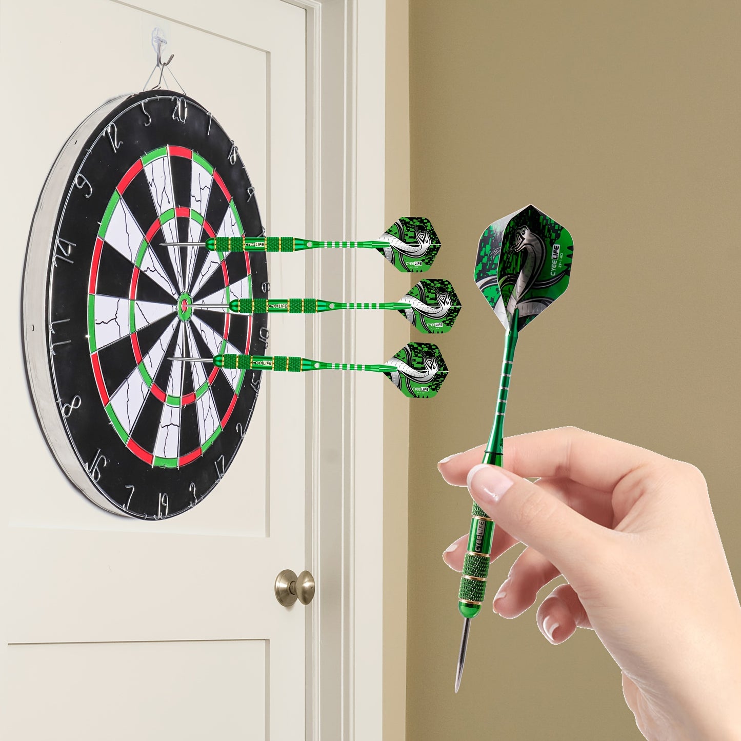 Cyeelife Professional Dart Set With Storage Box 3 Darts