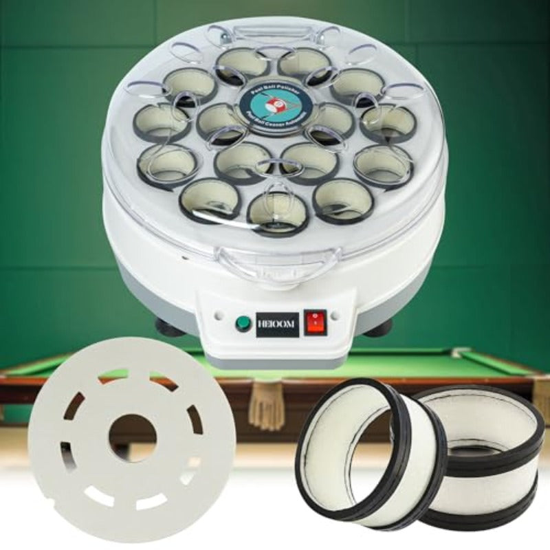 Billiard Ball Cleaner Wool Circle Kit With 16 Wool Rings