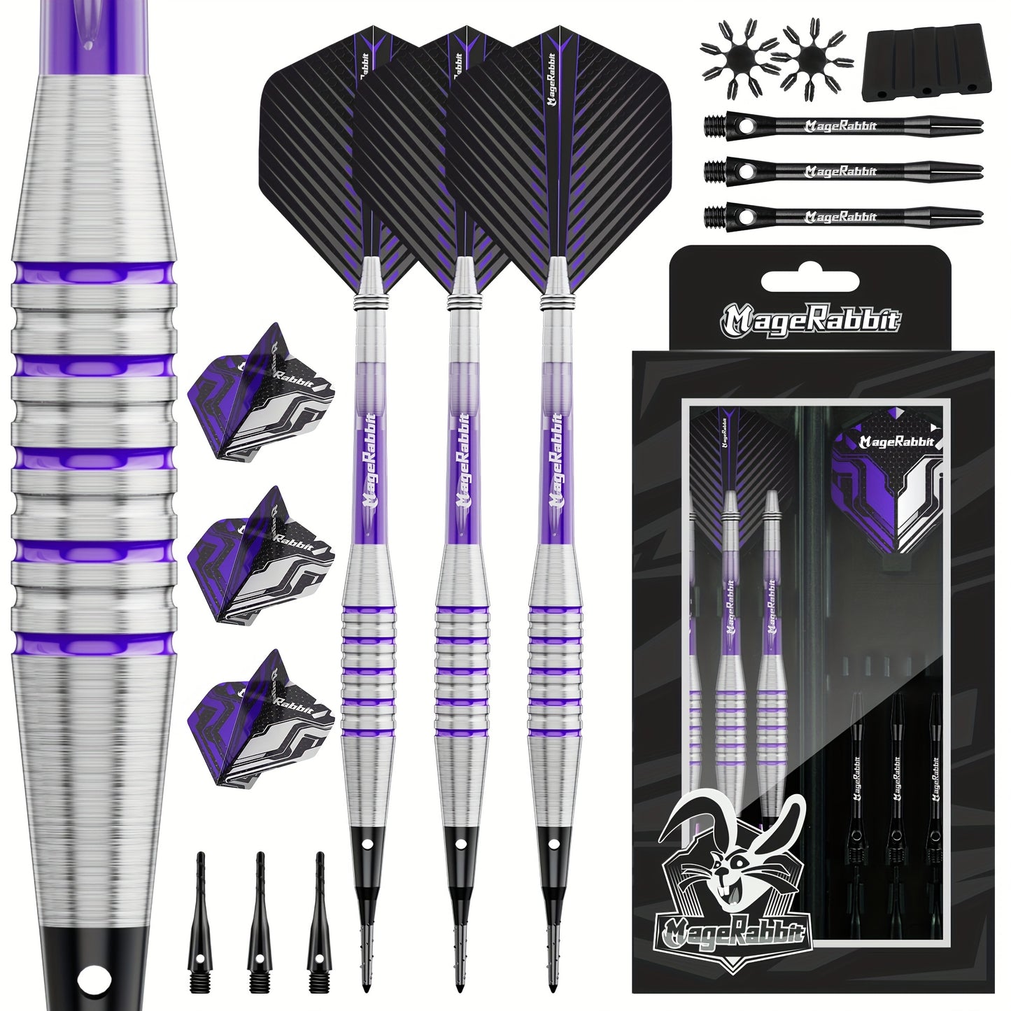 MageRabbit Iron Soft Darts for Electronic Dart Board with Flights