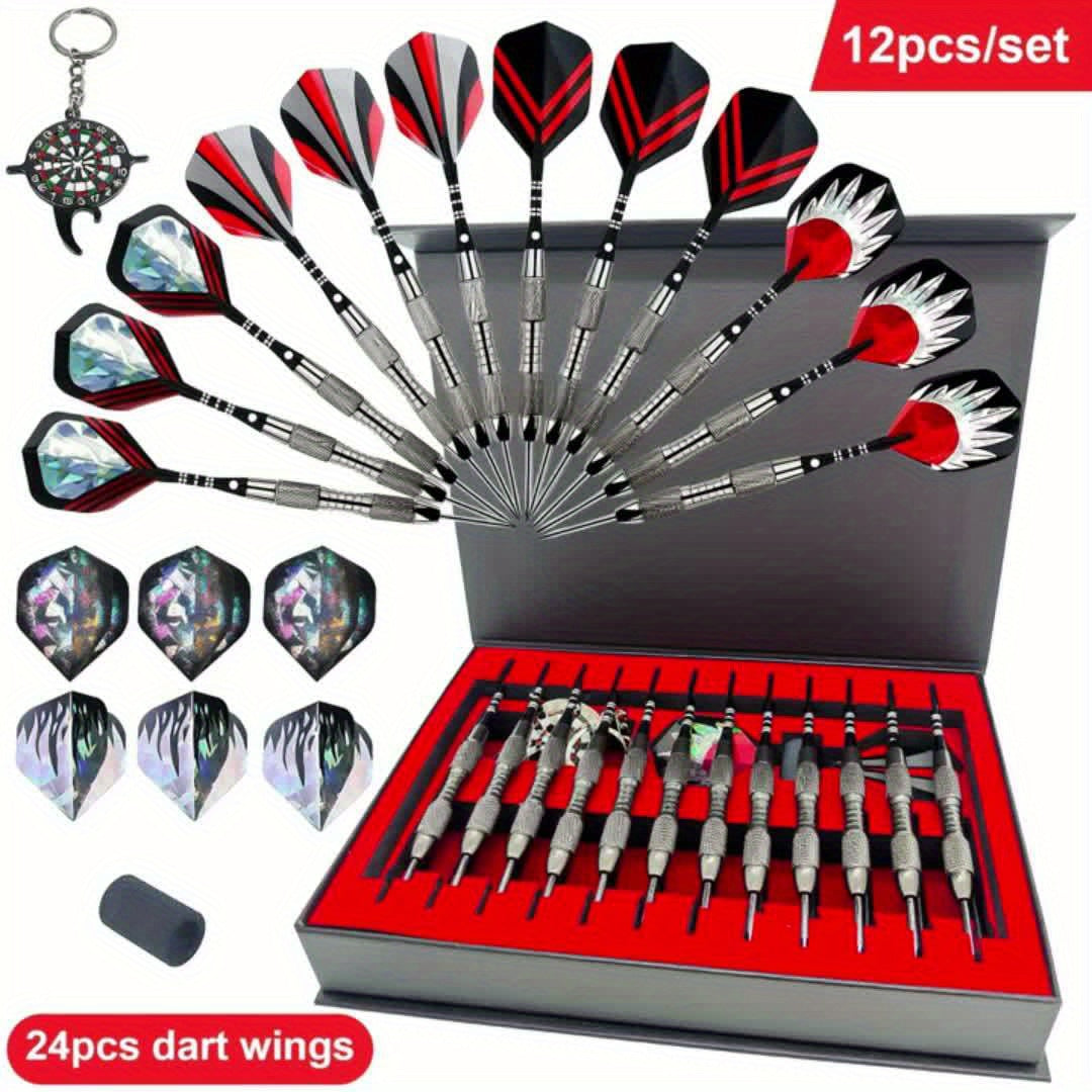 Professional Dart Gift Set 12 Darts Flight Pieces Box Tools