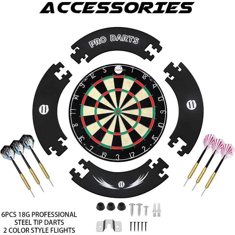 Bristle Dart Board Set With Darts And Rotating Number Ring