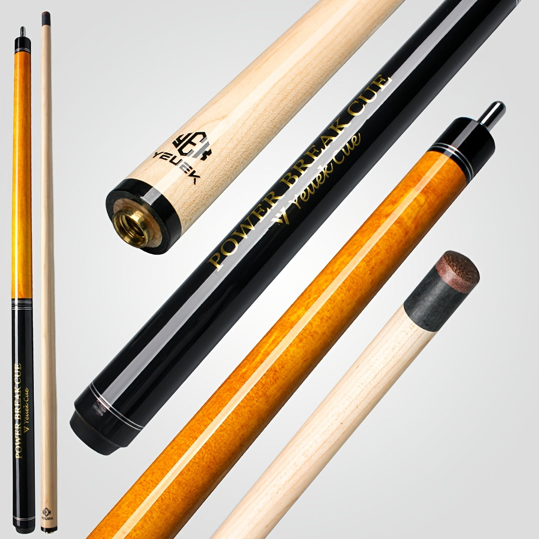 YEUEK Jump Break Pool Cue With Maple Shaft 2 In 1 Performance