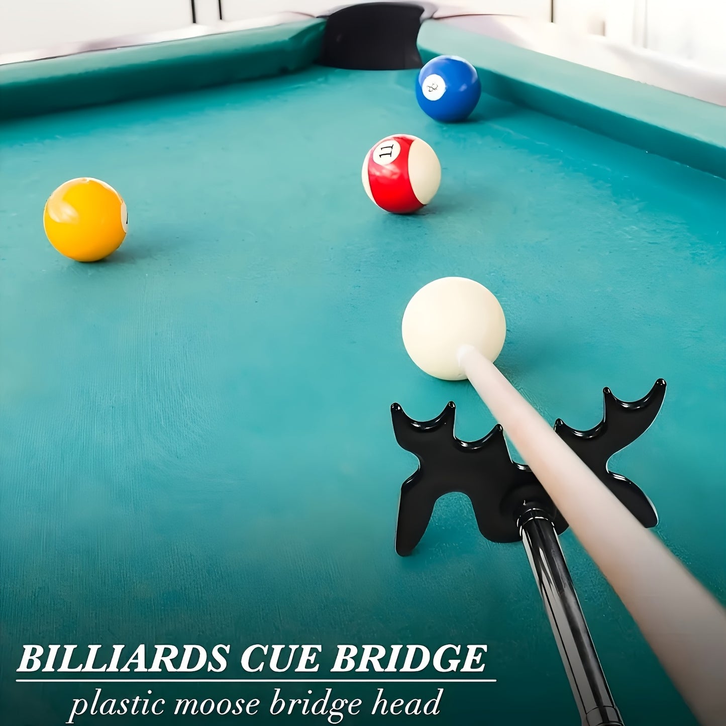 Portable Retractable Billiard Cue Bridge With Deer Head Frame