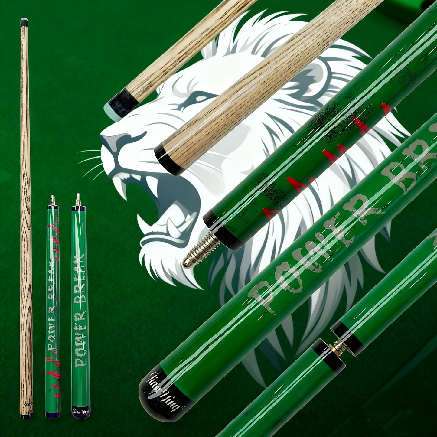 Jianying Jump Break Pool Cue Three Part Wood Shaft