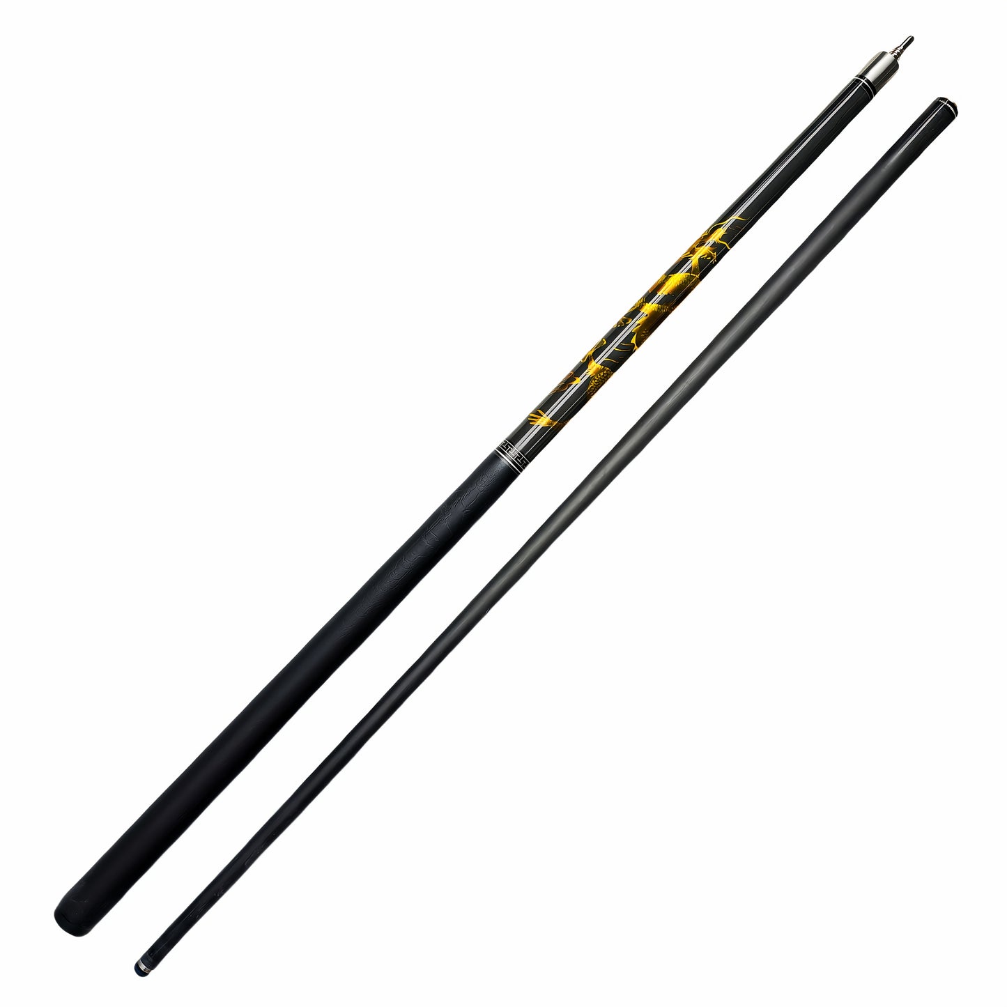 Mysterious Eastern Dragon Totem Carbon Fiber Pool Cue Leather Grip