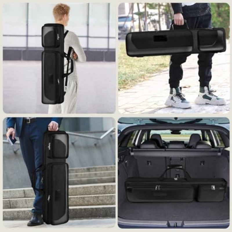 Heavy Duty Pool Cue Case With Oxford Exterior And Padded Interior Holds 4 Cues