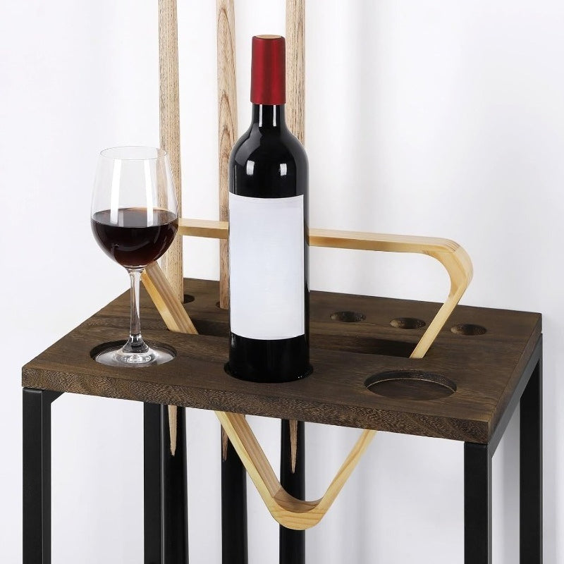 6 Cue Wood Pool Cue Holder Floor Stand For Billiards