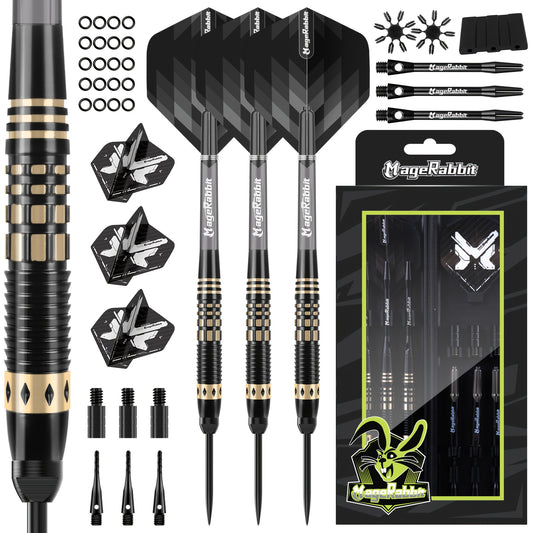 MageRabbit Professional 3-Piece 16g Brass Hard Darts Set with Adapter