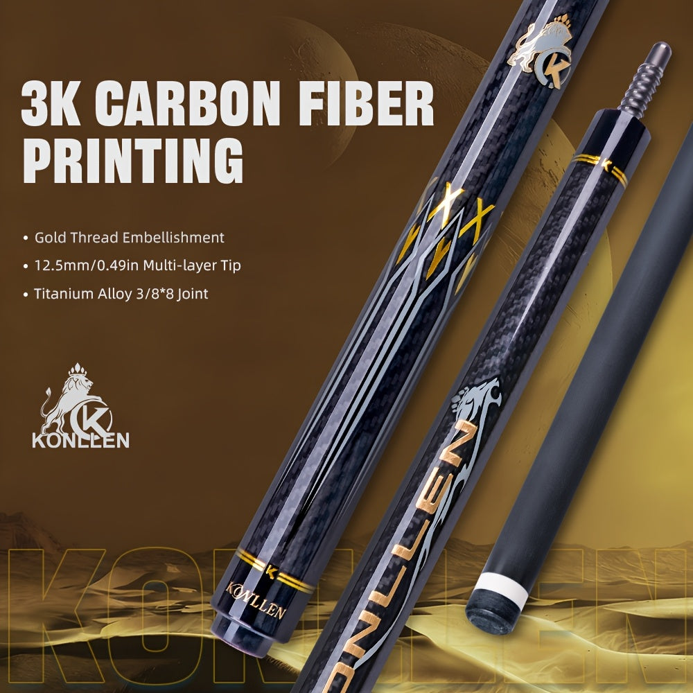KONLLEN Carbon Fiber Pool Cue Kit KL-3K With Uniloc Joint