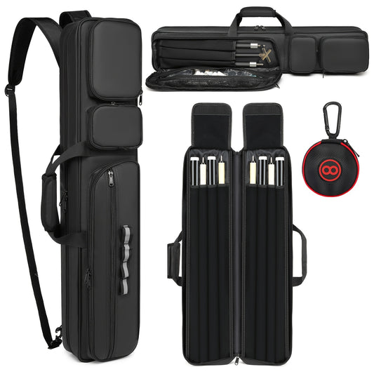 FANNOS Pool Cue Case 4x4 With Hidden Backpack Strap