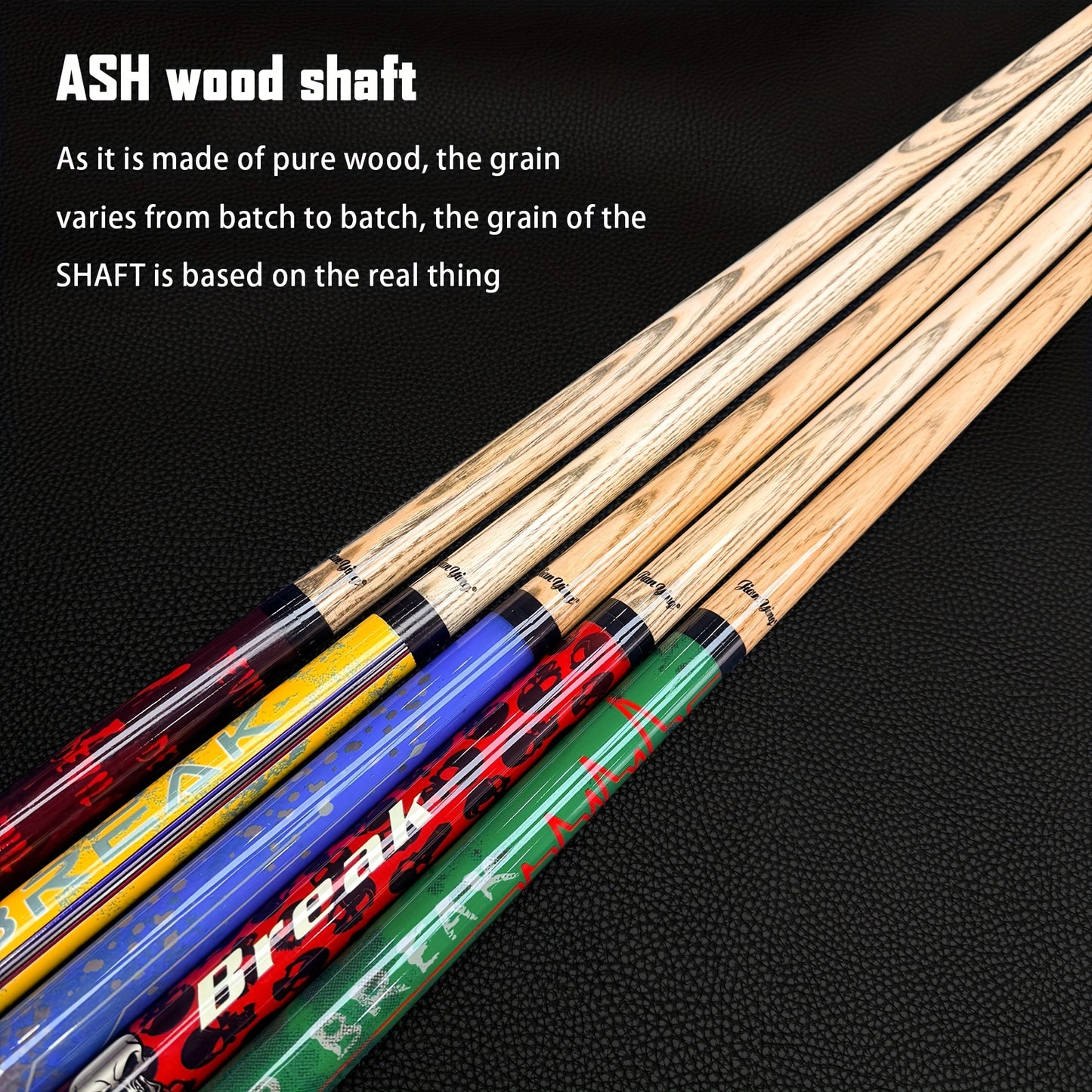 Jianying Jump Break Pool Cue Three Part Wood Shaft