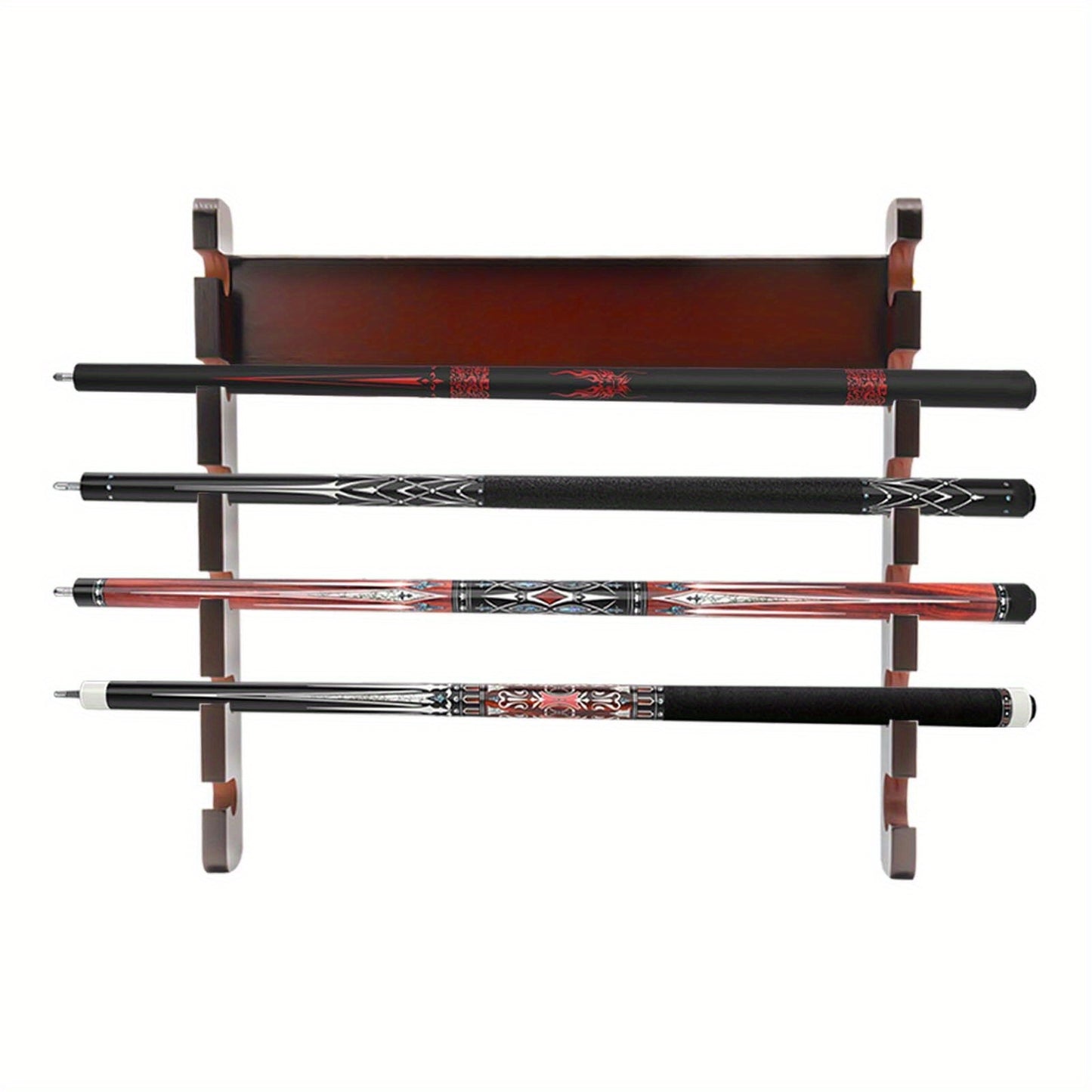YIYIBYUS 6-Section Pine Wood Billiard Cue Holder Wall Mount