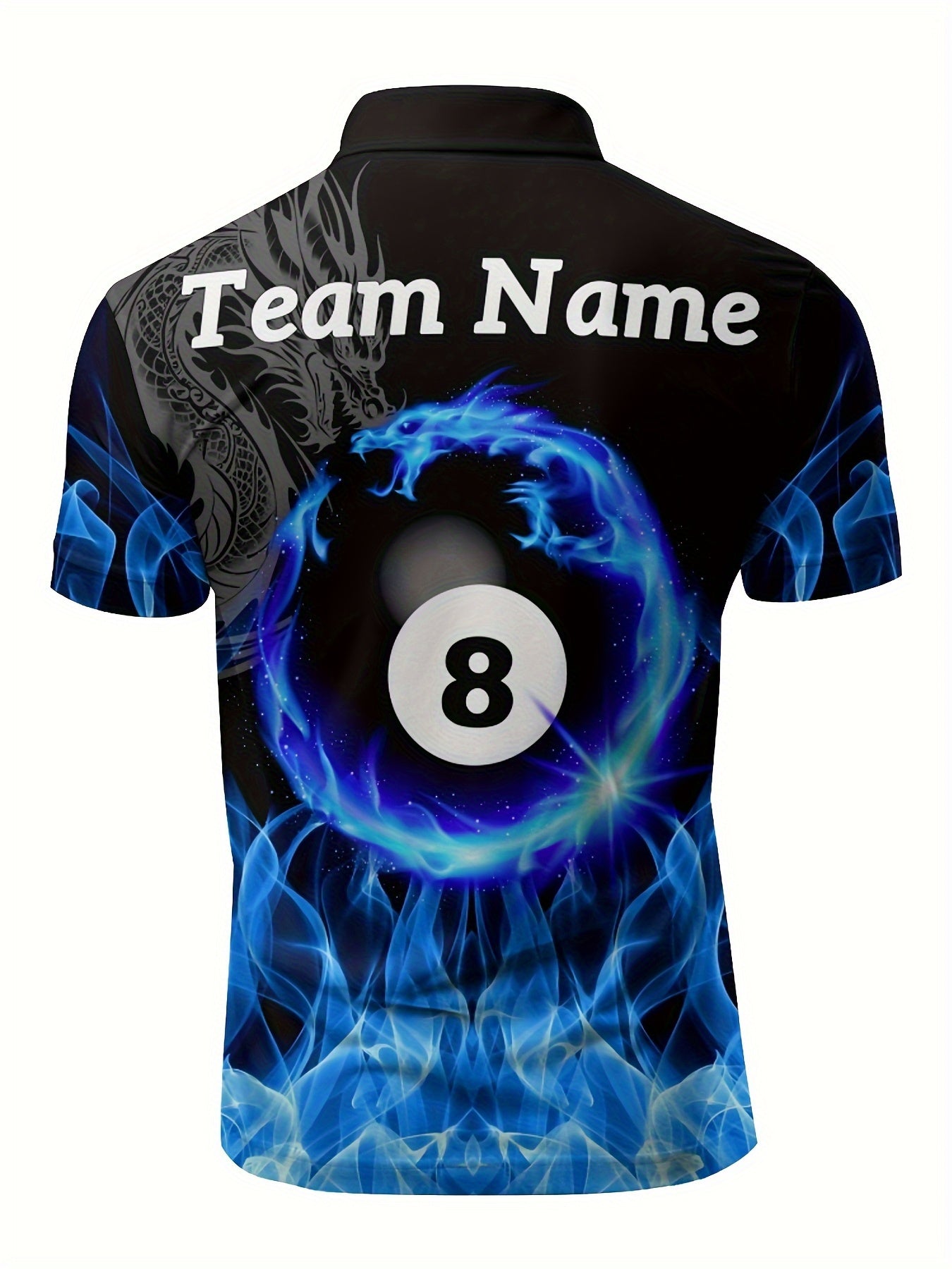 Custom Dragon 8 Billiard Polo Shirt With Personalization