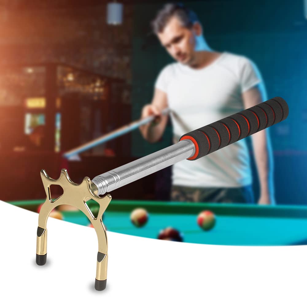 Retractable Billiards Pool Cue Bridge With Brass Head