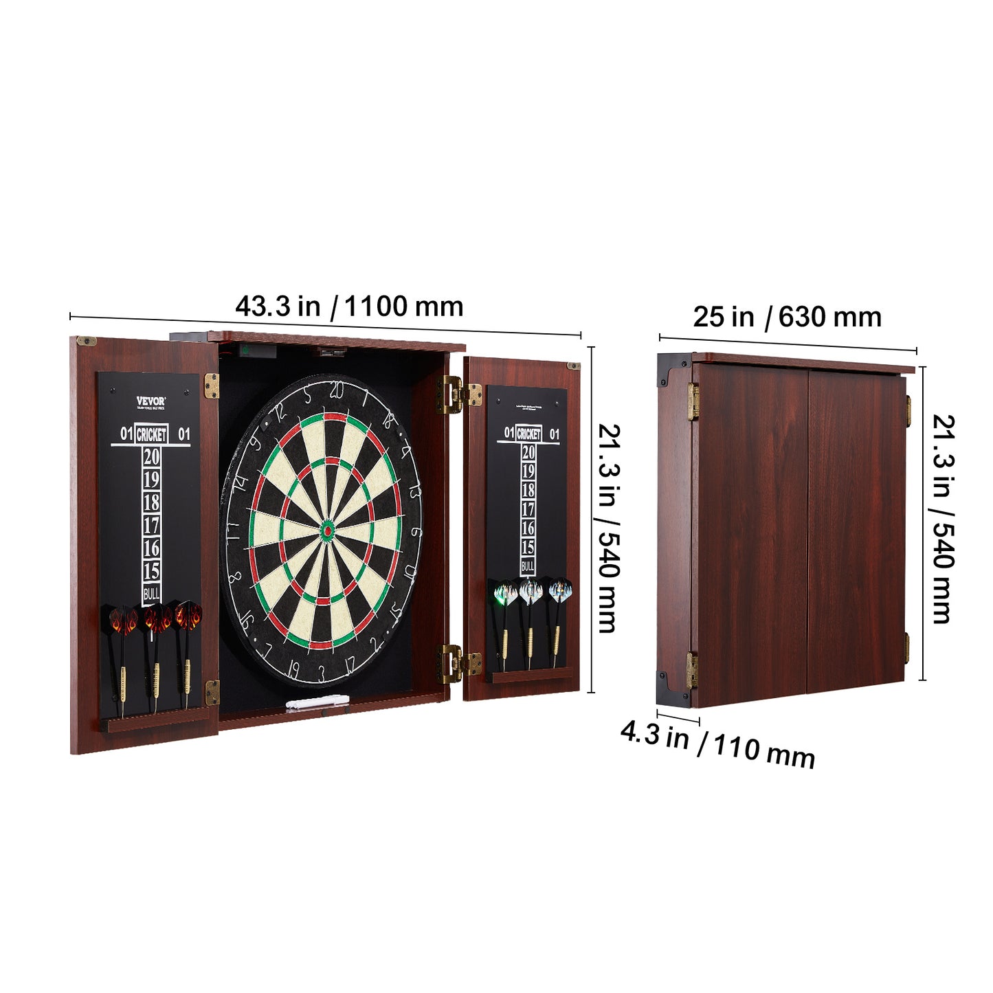 VEVOR Dartboard And Cabinet Set With Steel Tip Darts