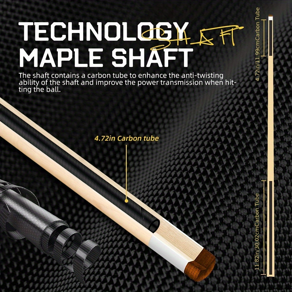 KONLLEN Pro Pool Cue Maple Shaft And Carbon Fiber Tube