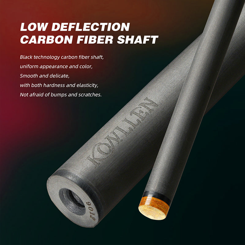 KONLLEN Carbon Fiber Pool Cue Low Deflection For Adults