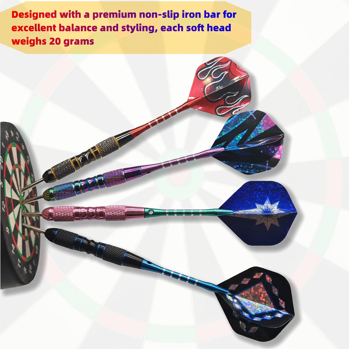 QTVIRA Dart Gift Set With 12 Darts And Tabletop Dartboard