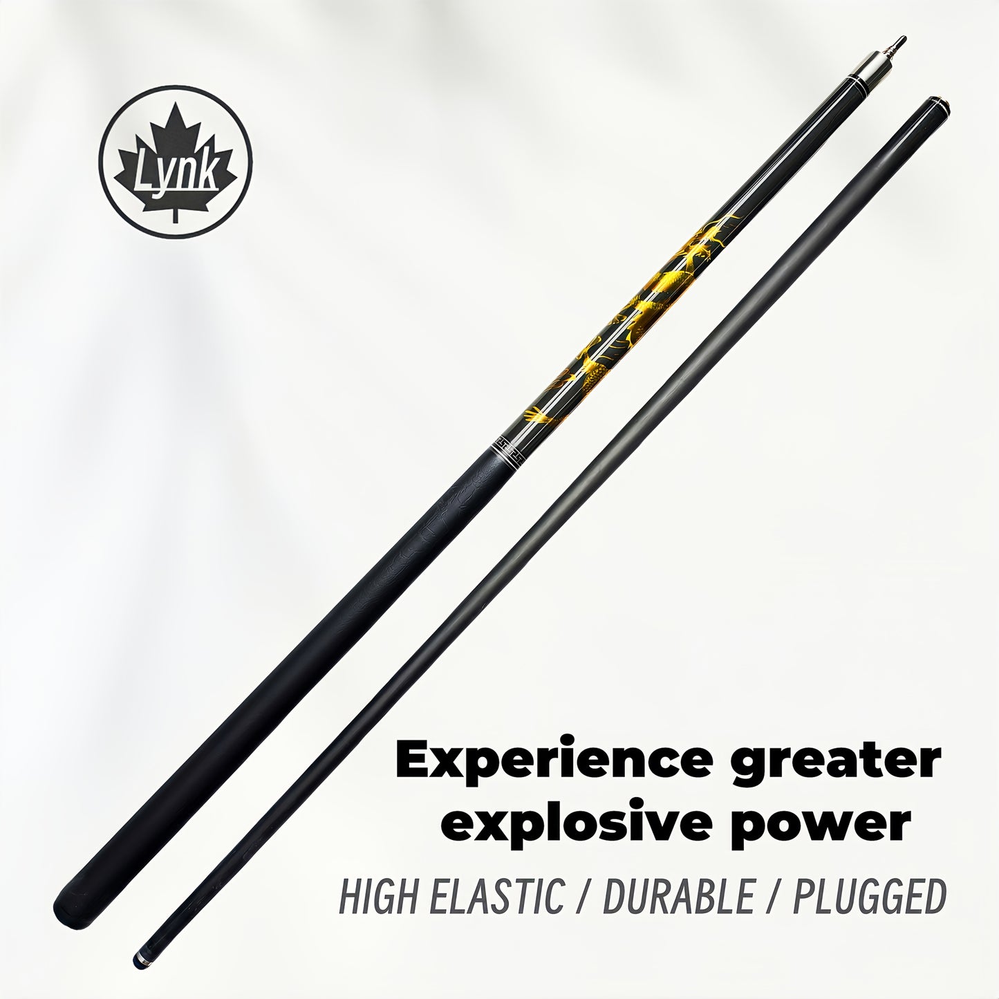 Mysterious Eastern Dragon Totem Carbon Fiber Pool Cue Leather Grip
