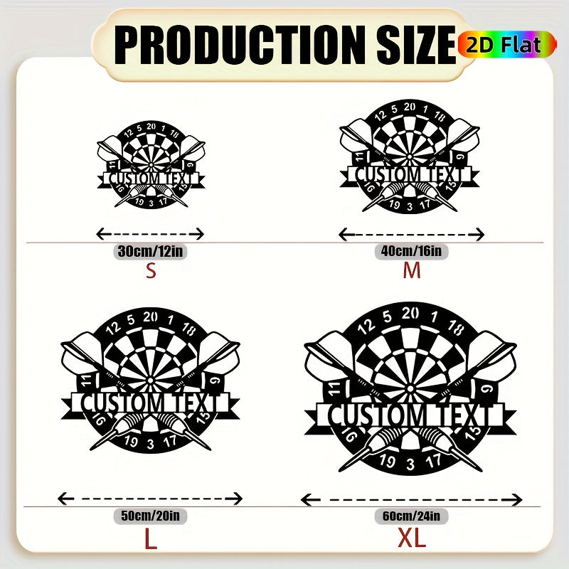 Personalized Dartboard Wall Art Name Number Logo Heavy Duty Iron