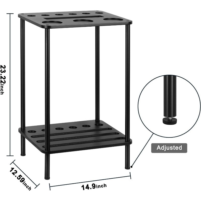 Freestanding Pool Cue Rack Holds 6 Cues Wood Billiard Organizer