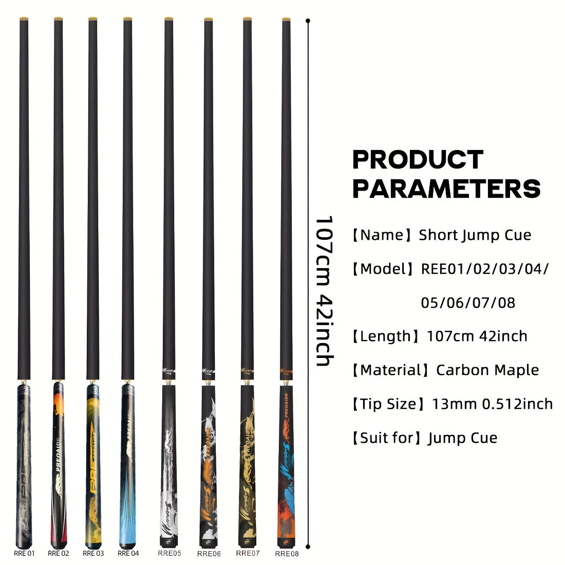 Preoaidr 3142 Pool Cue Stick Lightweight Carbon Fiber Quick Release