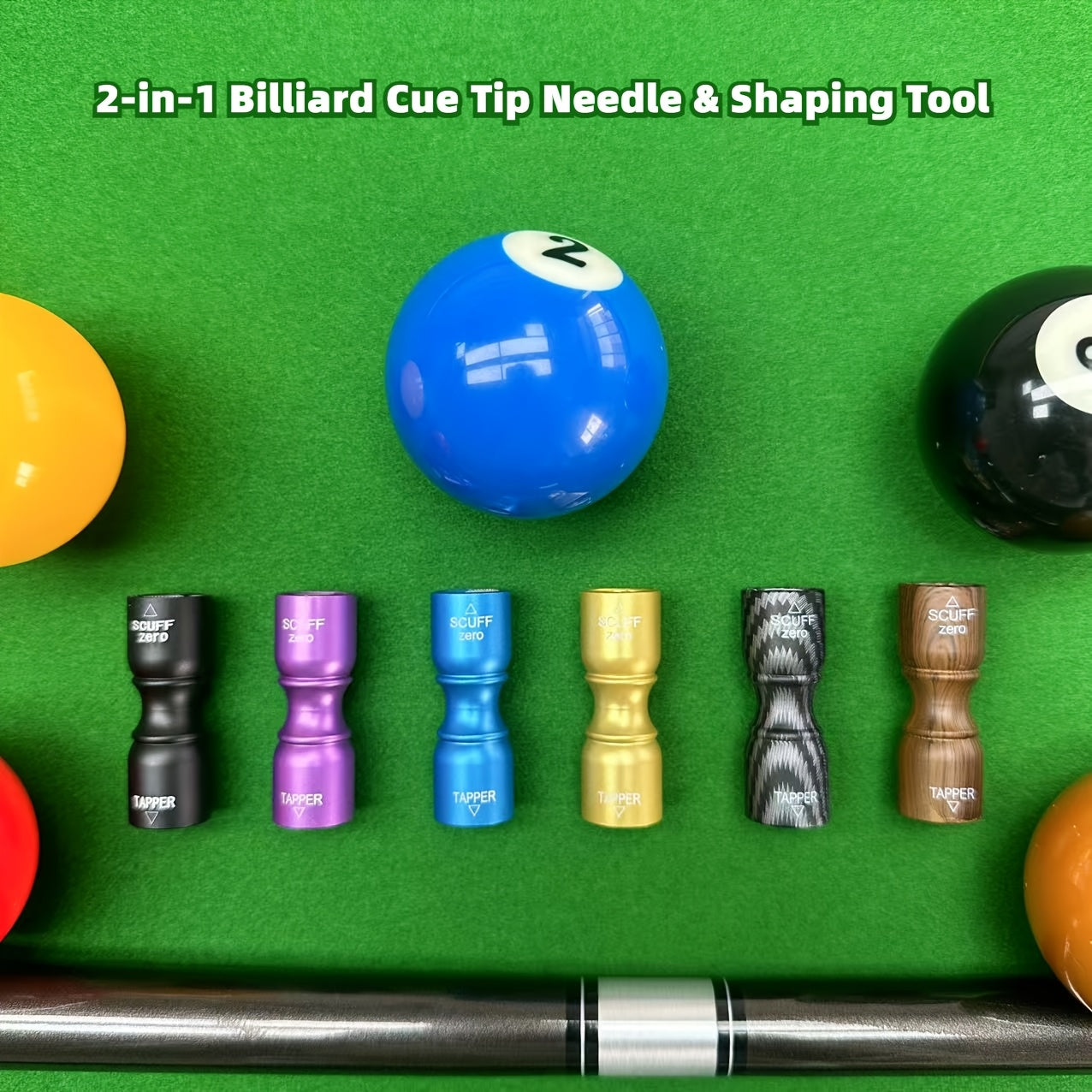 Cue Tip Repair Tool 2in1 With Needle And Sanding Portable