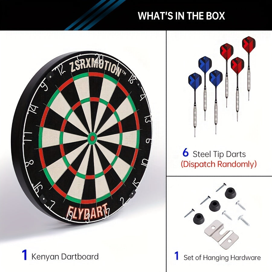 ZSRXMOTION Sisal Dart Board Set With Steel Tip Darts