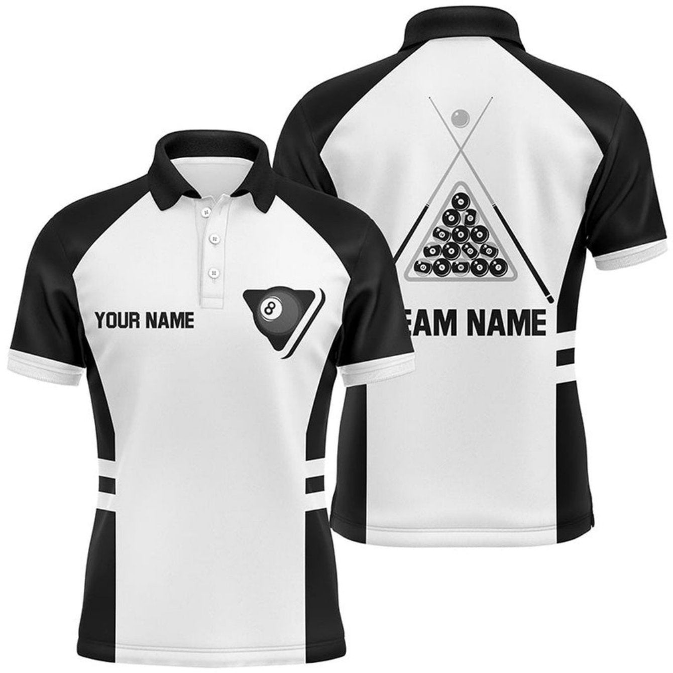Men's Customizable Pool Table Shirt With Name And Team Logo
