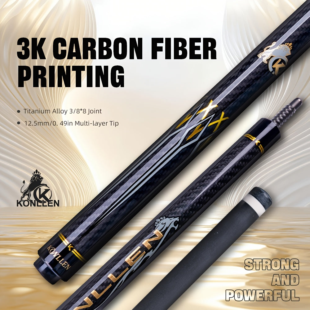 KONLLEN Carbon Fiber Pool Cue Kit KL-3K With Uniloc Joint