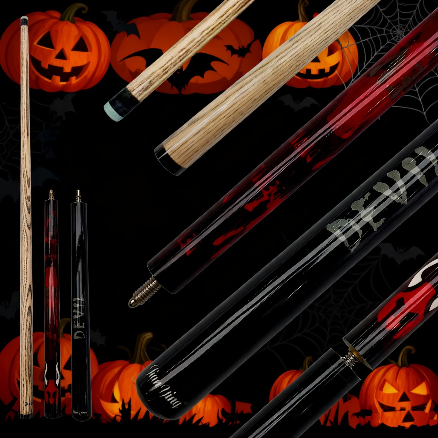 Jianying Jump Break Pool Cue Three Part Wood Shaft