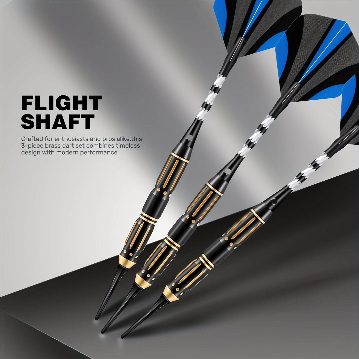 Set Of 3 Copper Soft Tip Darts For Electronic Dartboard Games