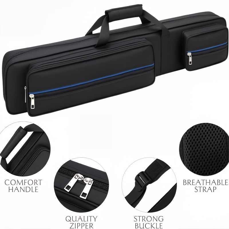 Oxford Soft Paddle Pool Cue Case And Ping Pong Cue Bag With Large Front Pockets