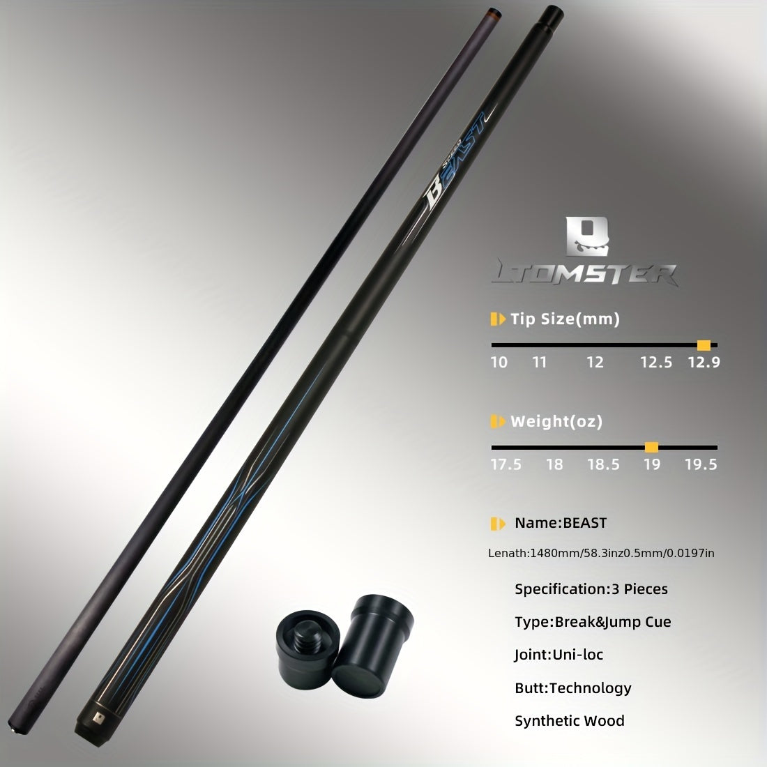 Little Monster Beast Carbon Fiber Break Jump Cue Pool Stick