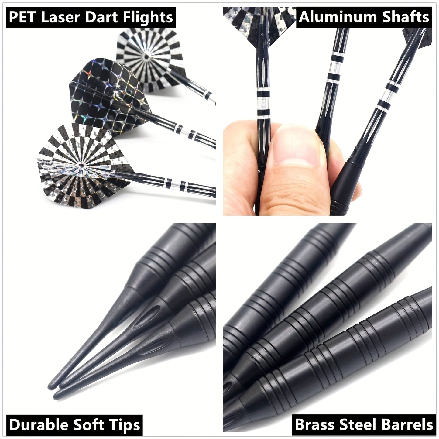 Soft Tip Darts Set for Electronic Dart Board Brass Barrels