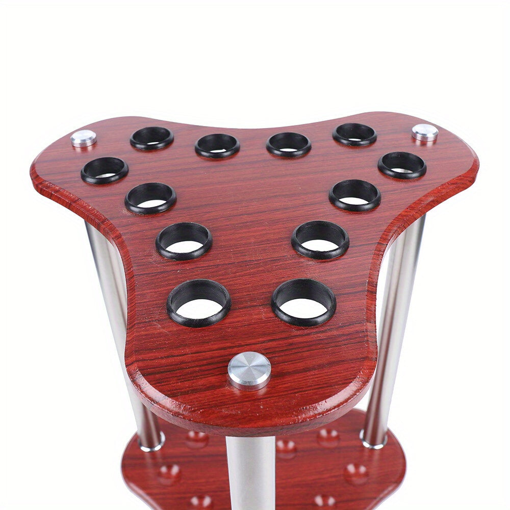 GDRASUYA Wood 12 Hole Pool Cue Rack Corner Floor Stand