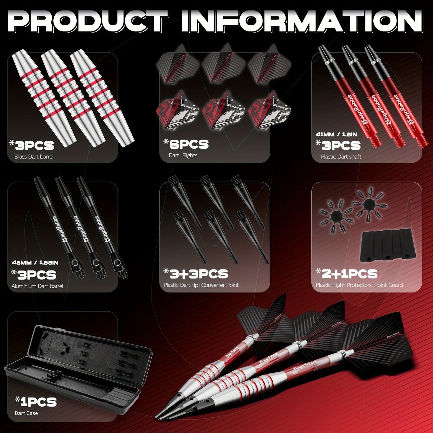 MageRabbit Iron Soft Darts for Electronic Dart Board with Flights