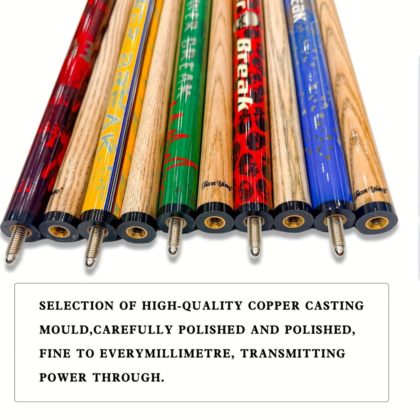 Jianying Jump Break Pool Cue Three Part Wood Shaft