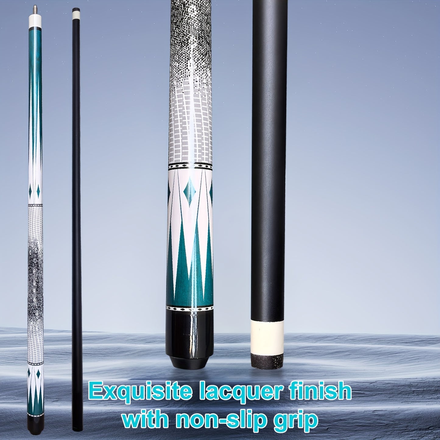 Carbon Fiber Billiard Cue With Snakeskin Pattern For Tournament Play
