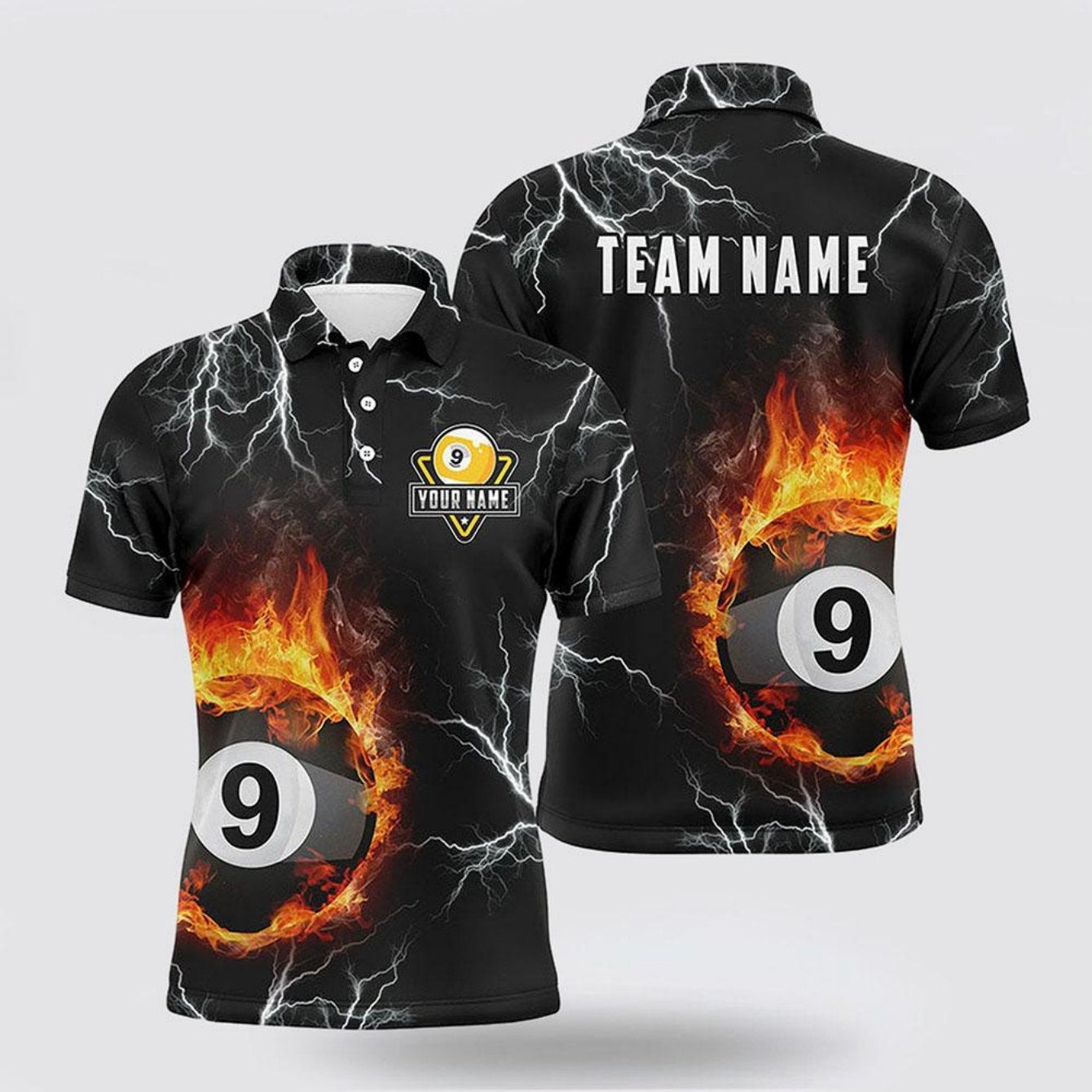 Men Billiard Flame Shirt With Digital Print Durable And Stylish