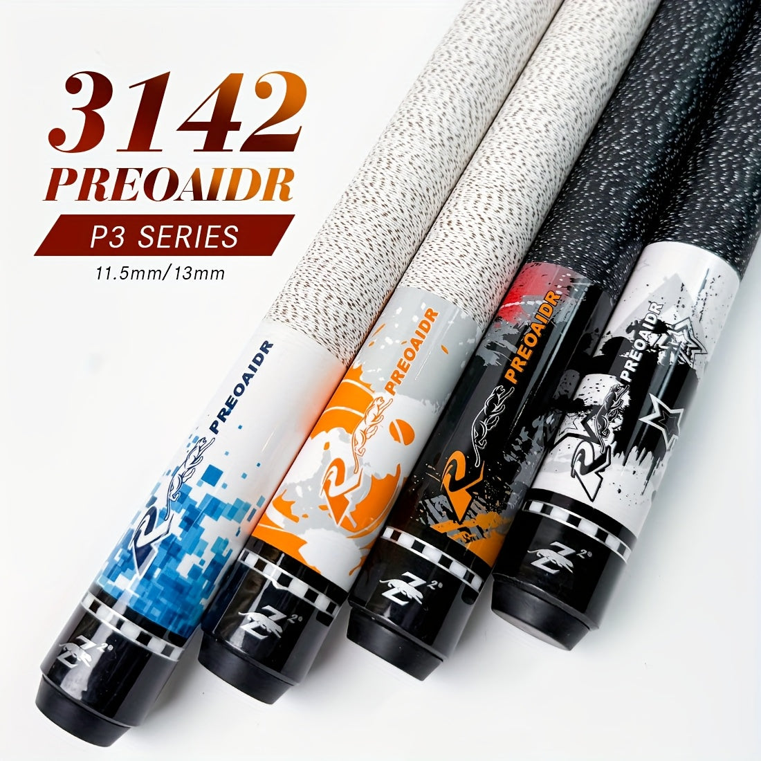 RREOAIDR P3 Series Pool Cue Stick Canadian Maple Low Deflection Shaft