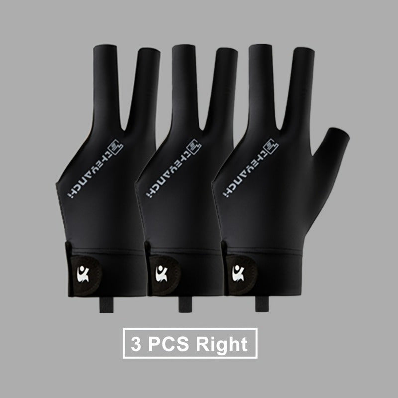 Three Finger Billiards Cue Gloves Three Pack Elastic Breathable Fabric