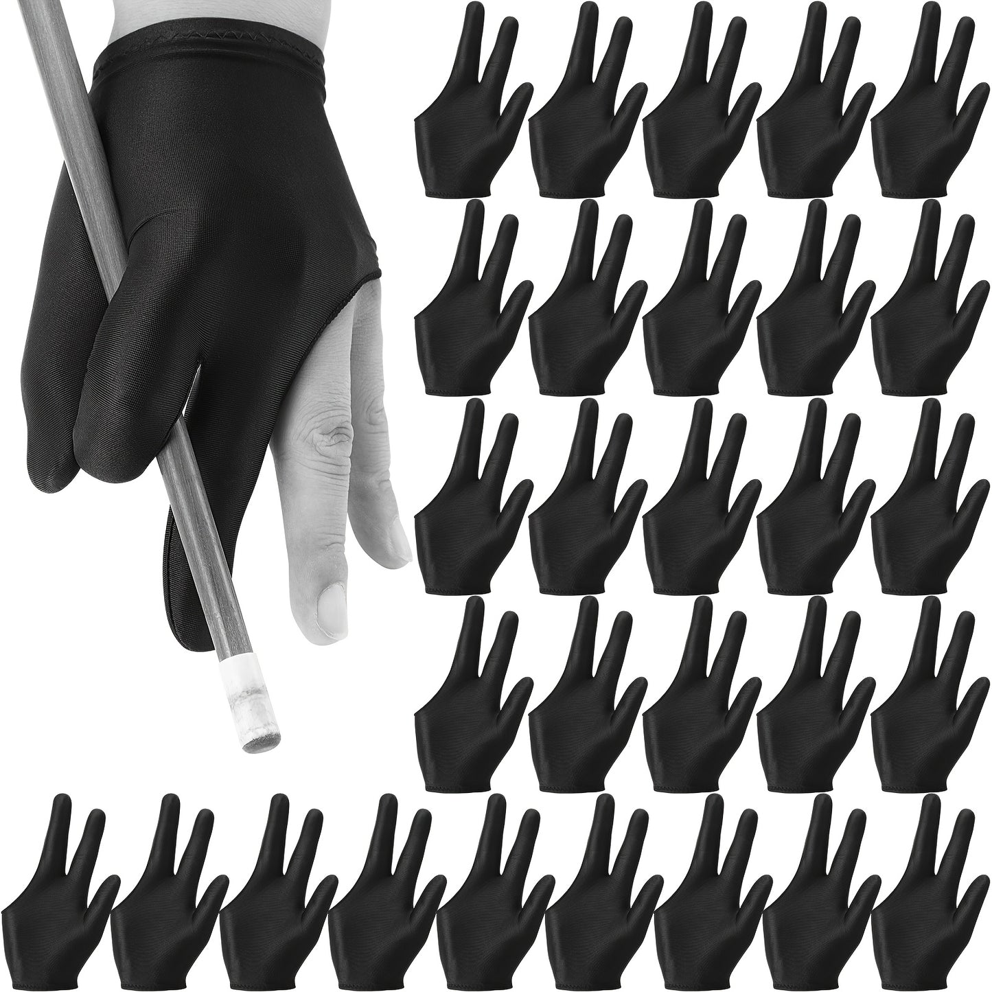 Patelai Breathable 3-Finger Pool Gloves For Billiards