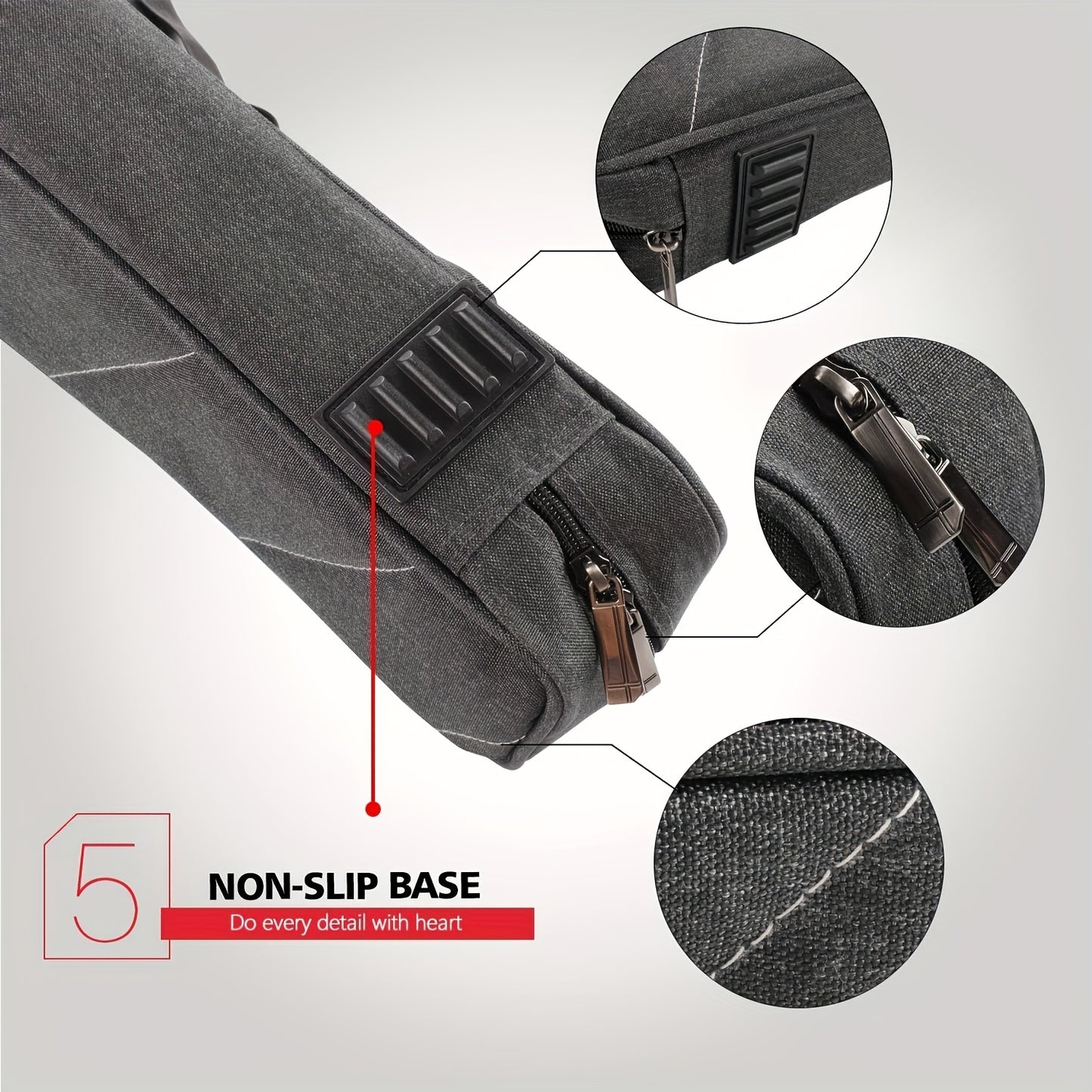 KONLLEN Pool Cue Case 7 Holes Oxford Cloth Durable Portable