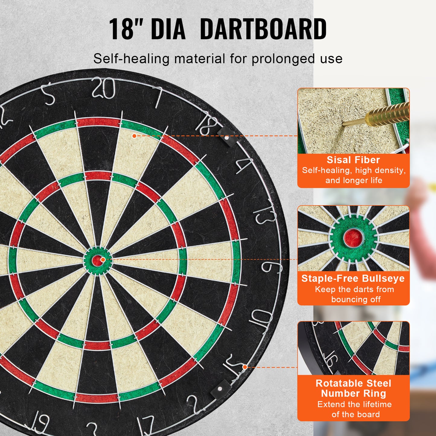 VEVOR Dartboard And Cabinet Set With Steel Tip Darts