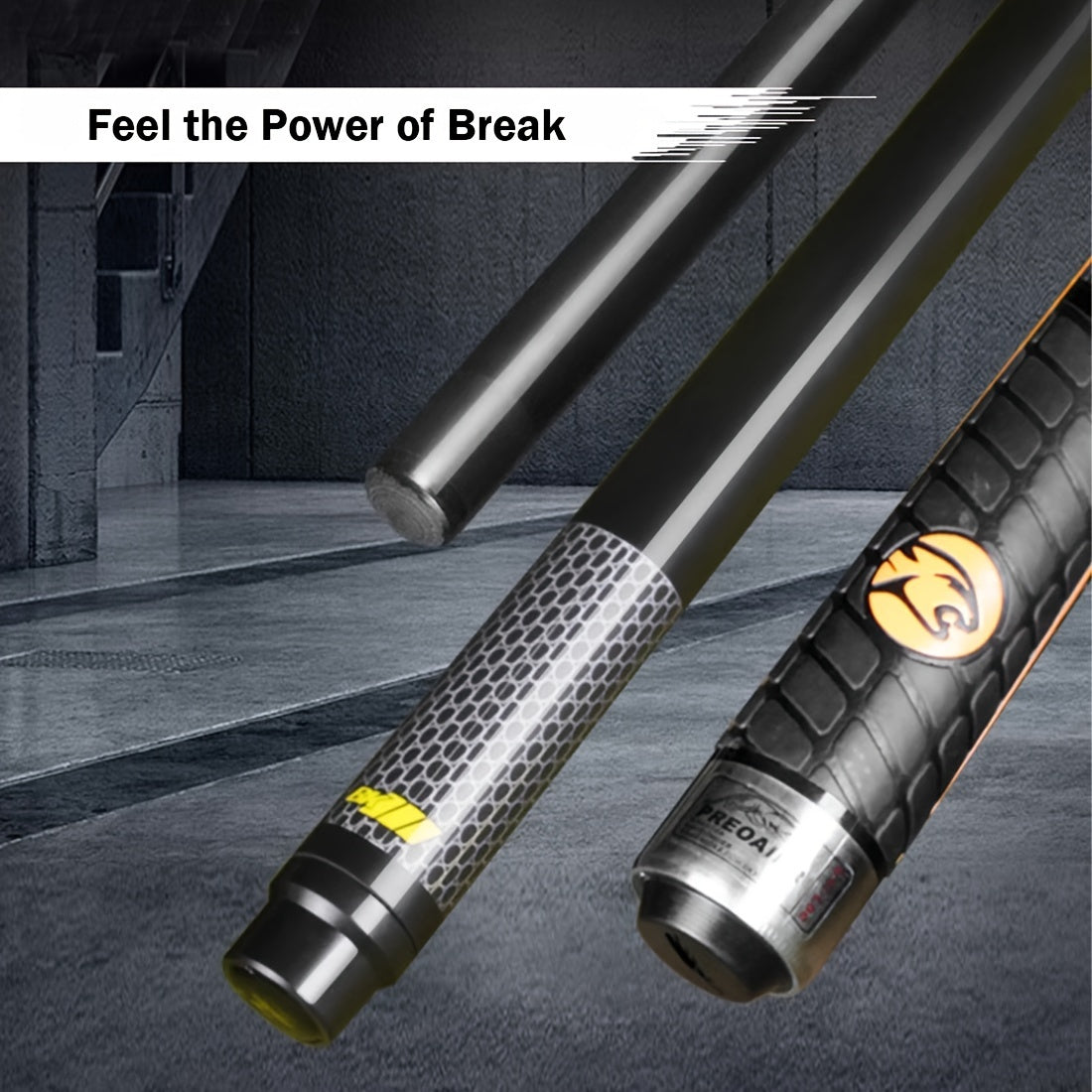 PREOAIDR 3142 Carbon Fiber Punch & Jump Cue Stick - High-Performance Billiard Break Cue with Maple Technology Shaft, Black, Ideal for Pool Players, Billiards Training & Competition, Pool Cue|Modern Billiards Stick|Durable Cue