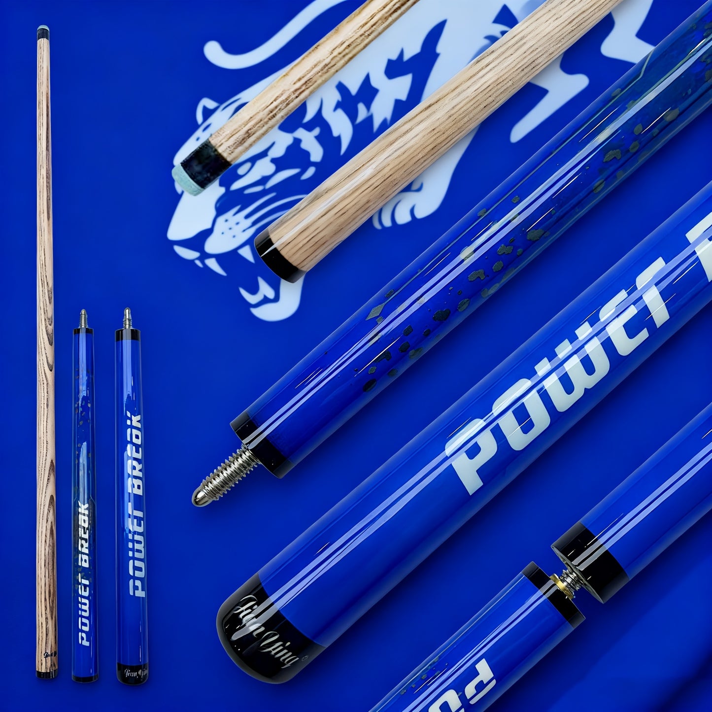 Jianying Jump Break Pool Cue Three Part Wood Shaft