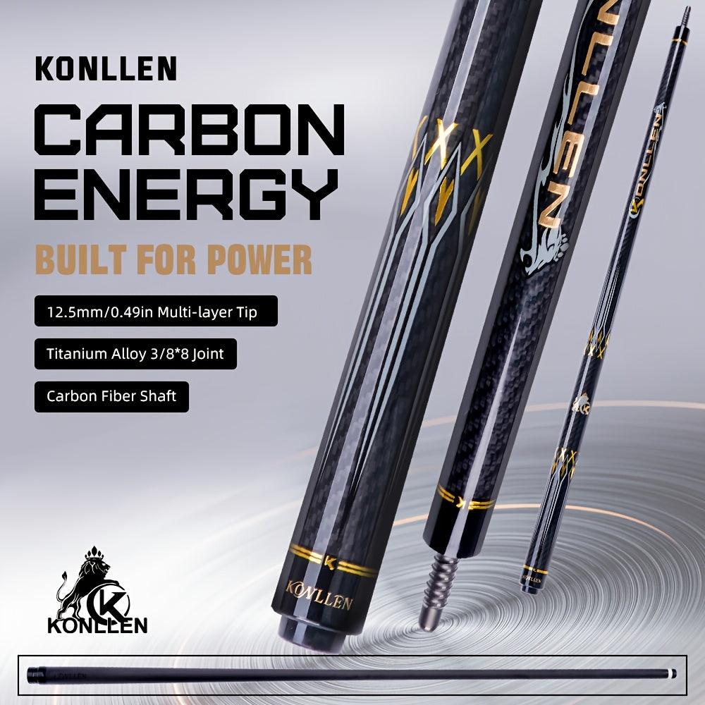 KONLLEN Carbon Fiber Pool Cue Kit KL-3K With Uniloc Joint
