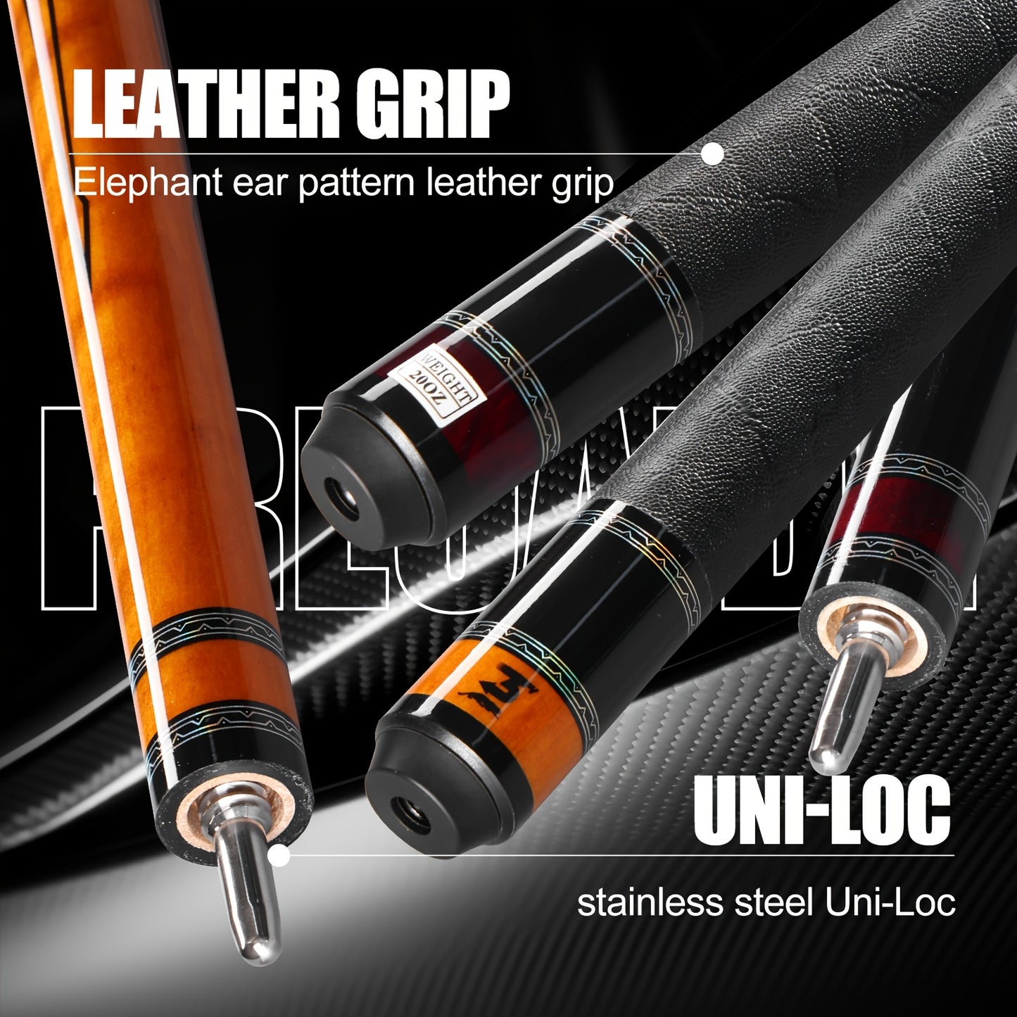 PREDAIDR SP Series Carbon Fiber Pool Cue 2 Piece Professional