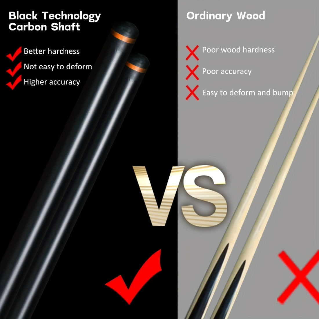 POINOS Professional Pool Cue With Glass Fiber Shaft UNI LOC